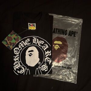 Chrome Hearts Black Graphic Tee with White Logo